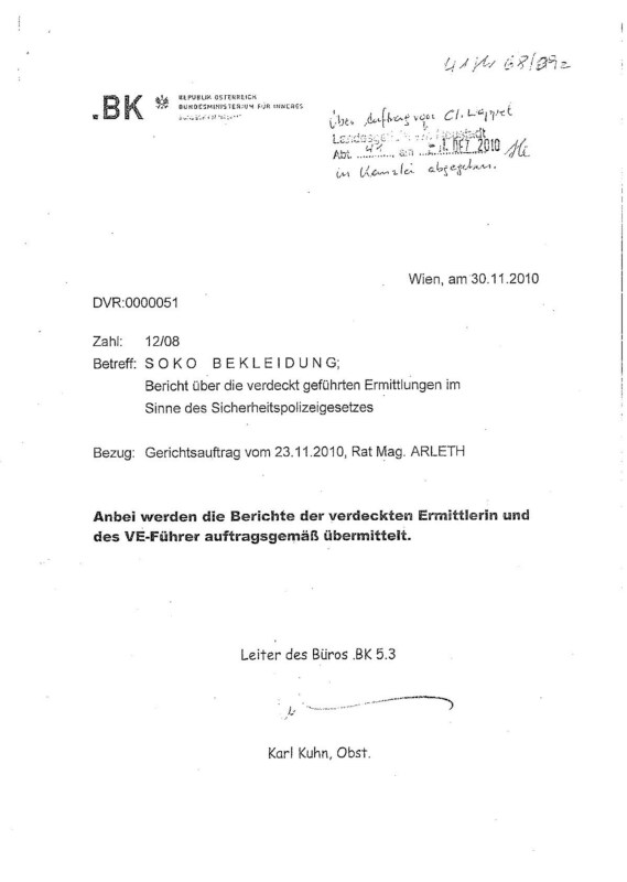 Read more about the article Austrian §278a Trial: “Soko Bekleidung”: Police Informer Protocols (Vienna, 2010)